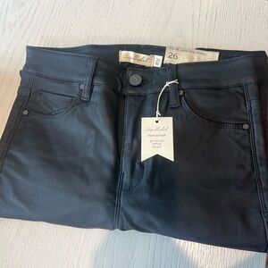 Black High-Rise Vegan Leather Skinny Jeans